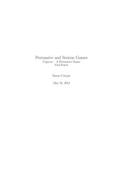 Persuasive and Serious Games