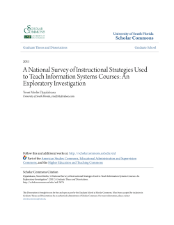 A National Survey of Instructional Strategies Used to Teach