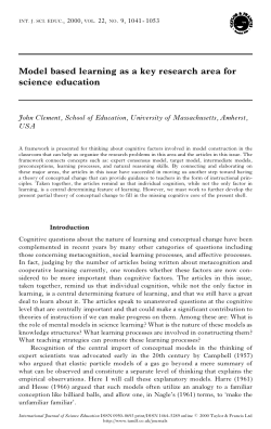 Model based learning as a key research area for science