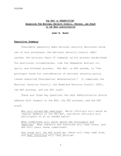 THE NSC IN TRANSITION: Executive Summary Presidents