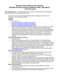 GISD Service Consolidation Plan - Genesee Intermediate School