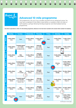 Advanced 10 mile programme
