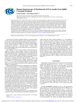 Raman Spectroscopy of Mackinawite FeS in Anodic Iron Sulfide