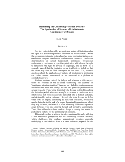Rethinking the Continuing Violation Doctrine: The Application of