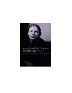 Notes for Young Knowledge: The Poems of Robin Hyde