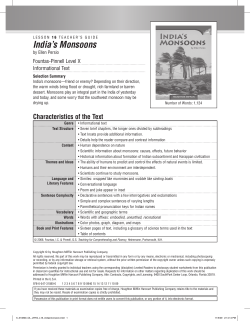India`s Monsoons - Houghton Mifflin Harcourt
