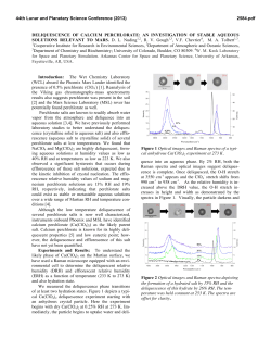 DELIQUESCENCE OF CALCIUM PERCHLORATE