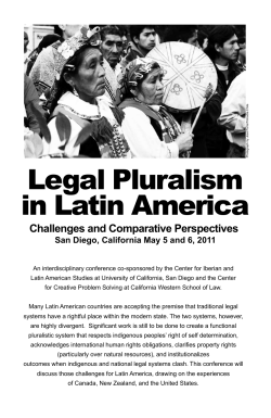 Legal Pluralism in Latin America - cilas-ucsd