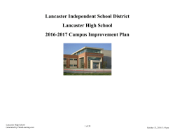 Campus Improvement Plan - Lancaster High School