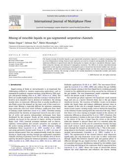 Mixing of miscible liquids in gas