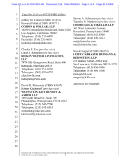 Notice Of Motion And Motion For Award Of Attorneys` Fees And