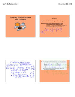 Dividing Whole Numbers and Fractions