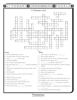 Crossword Puzzle for A Christmas Carol