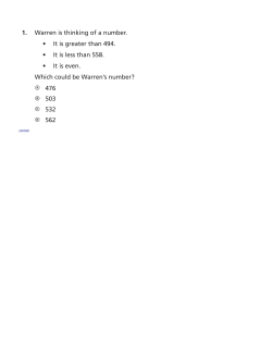 1. Warren is thinking of a number. • It is greater than 494. • It is less
