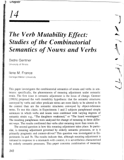 The Verb Mutability Effect: Studies of the