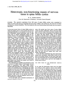 Heterotopic, non-functioning masses of nervous tissue in spina