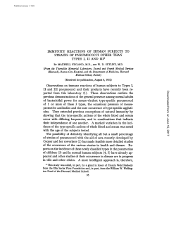 IMMUNITY REACTIONS OF HUMAN SUBJECTS TO