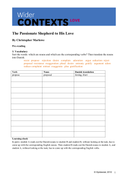 The Passionate Shepherd to His Love