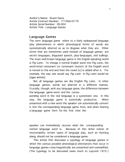 Language Games - Indiana University Bloomington
