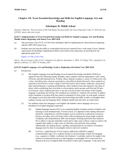 Proposed New 19 TAC - Texas Education Agency