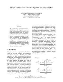 A Simple Sentence-Level Extraction Algorithm for Comparable Data