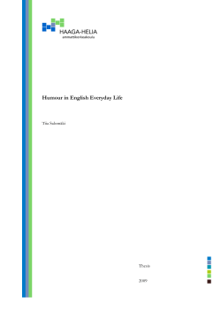 Humour in English Everyday Life