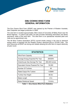 emu downs wind farm general information statistics