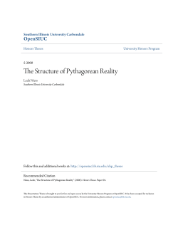 The Structure of Pythagorean Reality - OpenSIUC