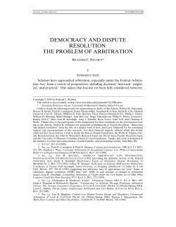 Democracy and Dispute Resolution