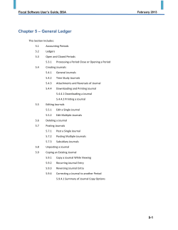 Chapter 5 &ndash; General Ledger