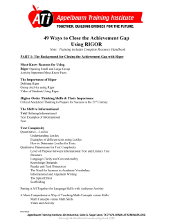 Closing Achievement Gaps: Strategies for RIGOR