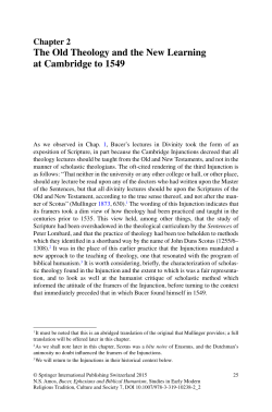 The Old Theology and the New Learning at Cambridge to 1549