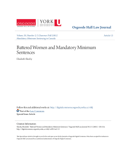 Battered Women and Mandatory Minimum Sentences
