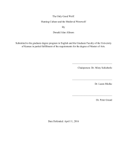 The Only Good Wolf: Hunting Culture and the Medieval Werewolf By