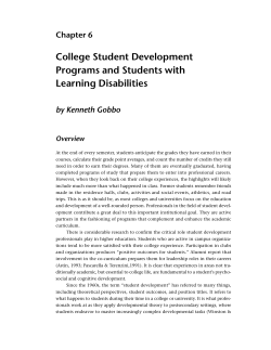 Chapter 6 College Student Development Programs and Students
