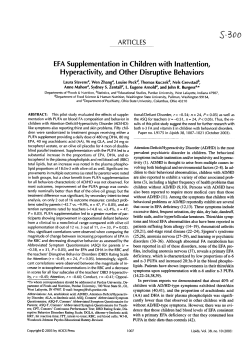 EFA Supplementation in Children with Inattention