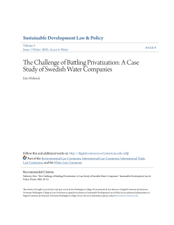 A Case Study of Swedish Water Companies