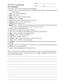Shakespeare`s Julius Caesar Act 1 Vocabulary