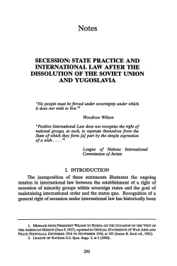 Secession: State Practice and International Law After the Dissolution