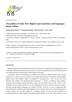 The politics of code. How digital representations and languages