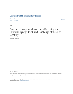 American Exceptionalism, Global Security, and Human Dignity: The