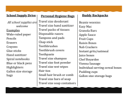All school supplies are welcome Examples Wide‐ruled paper