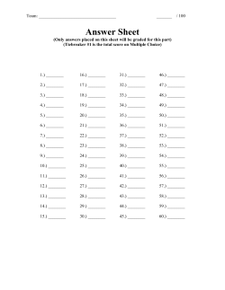 Answer Sheet