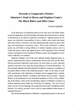 Towards a Comparative Poetics: Sakutaro`s Tsuki ni Hoeru and