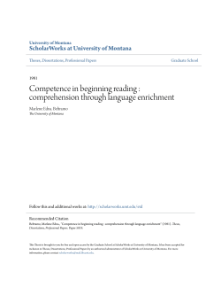 Competence in beginning reading