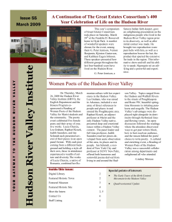 April 2009 - The Hudson River Valley Institute