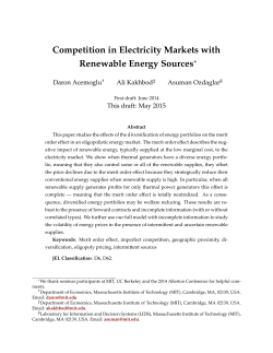 Competition in Electricity Markets with Renewable Energy Sources