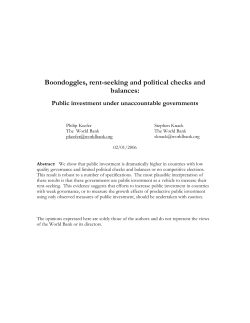 Boondoggles, rent-seeking and political checks and balances: