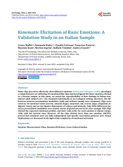 Kinematic Elicitation of Basic Emotions