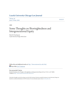 Some Thoughts on Shortsightedness and Intergenerational Equity